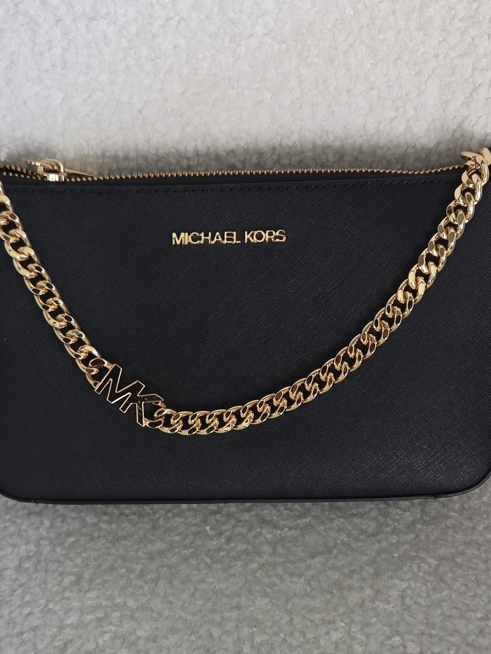 Michael Kors Black Chain-Accent Crossbody Bag